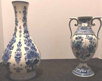 Delfts Bleau 2 Hand Painted Vases.webp