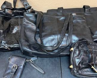 4 Black Leather Bags Perlina, Francesco Biasa, Coach More