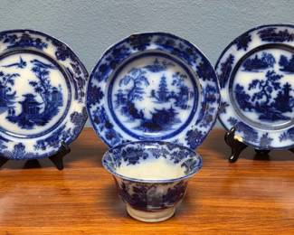 Blurred Blue Plates Bowl