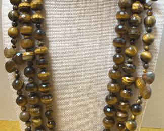 2 Brown Beaded Necklaces