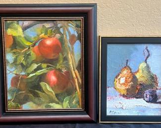 Fruit Art 2 Signed Paintings