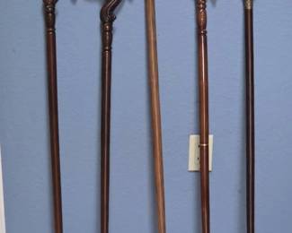 Great Wood Carved Canes 1 Brass Head