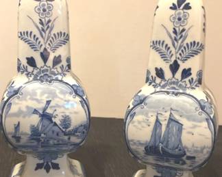 2 Candlestick Holders Delfts Bleau