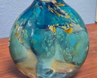 Blown Glass Complementary Iris Painting