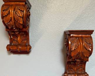 2 Wooden Carved Corbels