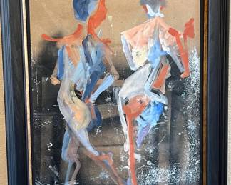 Two Standing Ladies Signed Painting