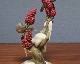 Boehm Birds, Berries Snow Porcelain Bisque