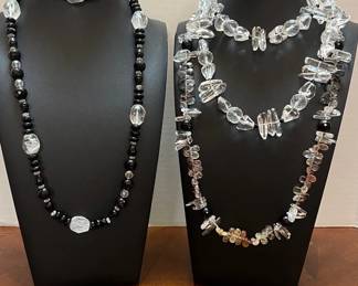 3 Glass Acrylic Beaded Necklaces