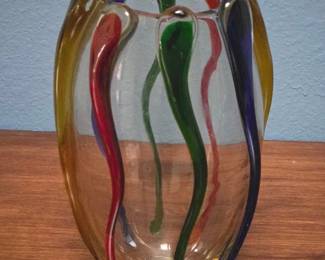 Blown Glass MultiColored Vase
