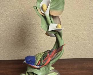 Boehm Red, Green Blue Porcelain Bisque Bird