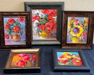 5 Floral Paintings
