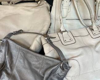 4 Light Colored Leather Bags Fossil, Cole Haan More