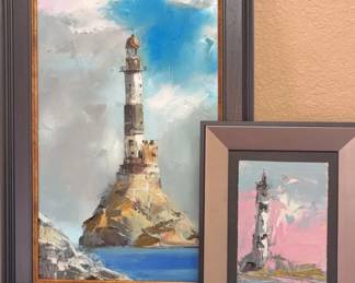 2 Lighthouse Paintings