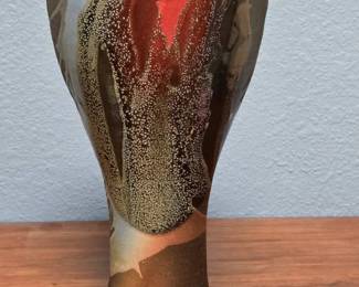Uniquely Shaped Drip Glazed Pot