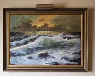 Mid century original oil signed Ruth Rapp. 39" x 30" framed.