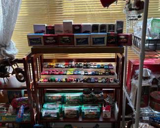 Hallmark Ornaments 
Mini Hess trucks 
Hot wheels 