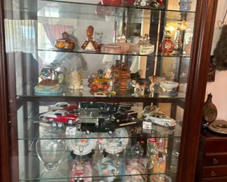 Curio
Princess House Crystal 
Perfume Bottles 
Franklin Mint cars