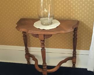 Victorian style demiliune accent table