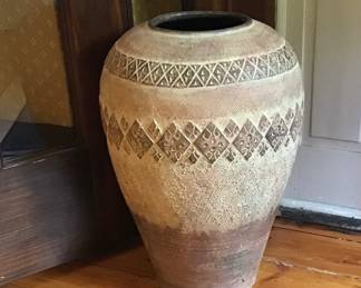 Large earthenware floor vase