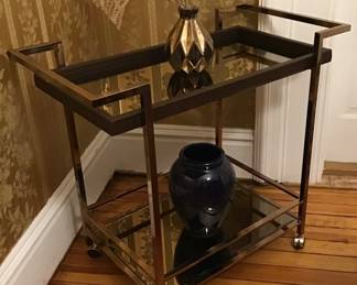 Bar cart and vases