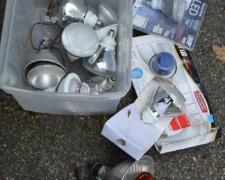 assorted drop lights and bulbs
