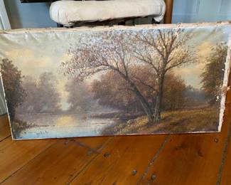 Several landscape paintings....