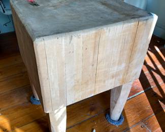 One of two massive butcher blocks! Bring help to move these items. We cannot do it for you!