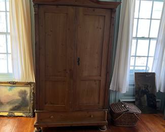 Scrubbed pine armoire