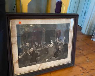 Steel engraving...First prayer in Congress