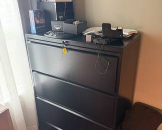lateral file and misc office, electronics