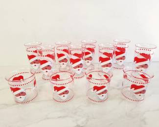 Lot 8299 Vintage Richard Hoffman Hi Santas Acrylic Tumblers Old Fashioned Glasses