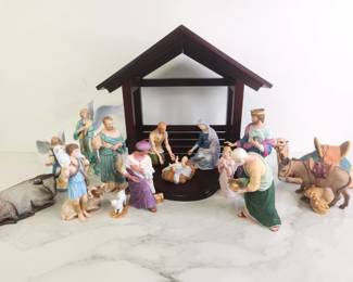 Lot 8243 Vintage Lenox Nativity Set with Creche