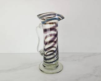 Lot 8435 Hand Blown Spiral Glass Pitcher
