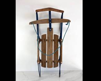 Lot 8314 Vintage Metal Wooden Snow Sled