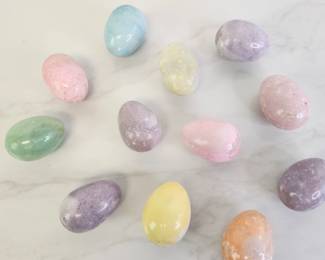 Lot 8340 Pastel Polished Stone Egg Collection