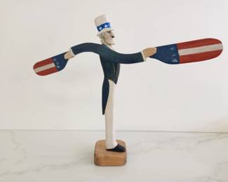 Lot 8444 Folk Art Uncle Sam Whirligig Signed Janice Fenimore