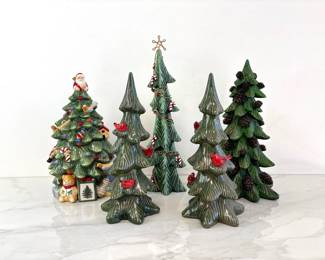 Lot 8304 Ceramic Resin Christmas Trees Spode Cookie Jar