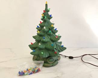 Lot 8424 Vintage Ceramic Lighted Christmas Tree