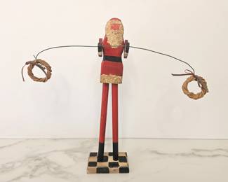 Lot 8276 Vintage Nancy Thomas Folk Art Santa Figurine Sculpture