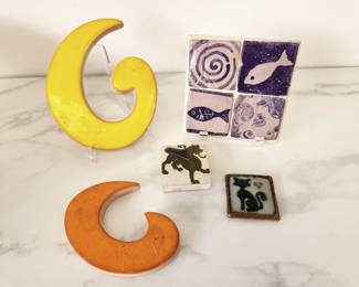 Lot 8440 Ceramic Trivet Handmade Art Tiles
