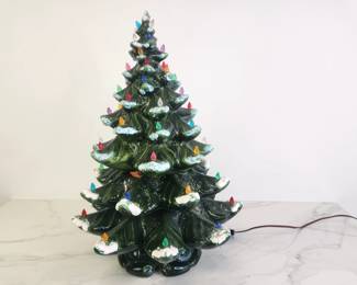 Lot 8244 Vintage Ceramic MultiTier Lighted Christmas Tree Large