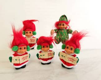 Lot 8296 Vintage Christmas Troll Dolls