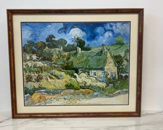 Lot 8401 Van Gogh Thatched Cottages at Cordeville Painting Musee dOrsay Reproduction Wall Art