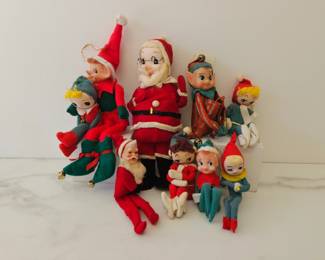 Lot 8285 Vintage Christmas Knee Hugger Elves and Santas Dakin Japan