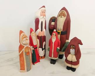 Lot 8264 Carved Santa Figurines