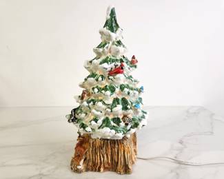 Lot 8321 Walter Brockman Wildlife Lighted Musical Christmas Tree