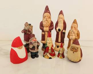 Lot 8261 Vintage Santa Figurines 3 Chalk