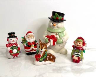 Lot 8194 Lenox Snowman Cookie Jar Lightup Ornaments