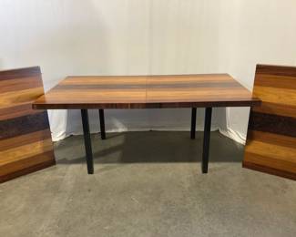Lot 8381 Likely Milo Baughman MCM MultiWood Expandable Dining Room Table