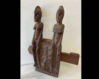 Lot 8455 African Folk Art Carved Wood Door Lock
